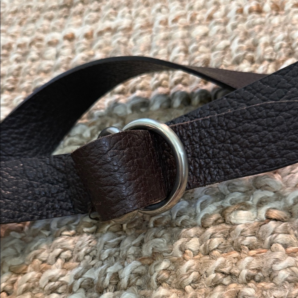 Dark chocolate Brown Leather D-Ring Belt